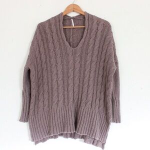 Free People Heathered V-Neck Sweater